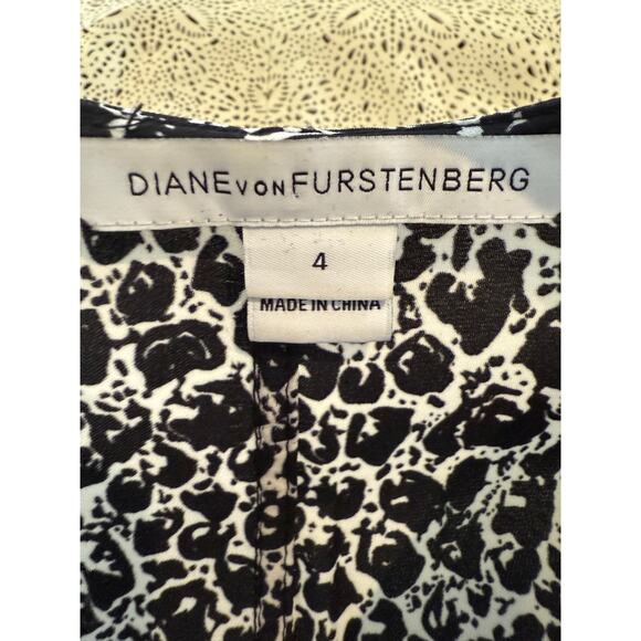 Diane Von Furstenberg DVF Rawna Silk Sleeveless Jumpsuit Black & White Snake - Picture 8 of 10